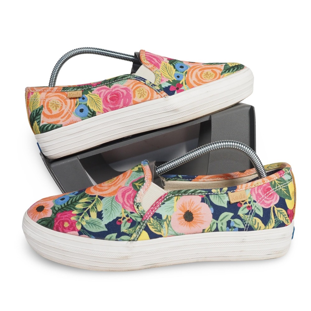 Keds x Rifle Paper Co Triple Decker Floral Sneakers Womens 8 Multi WF58365M